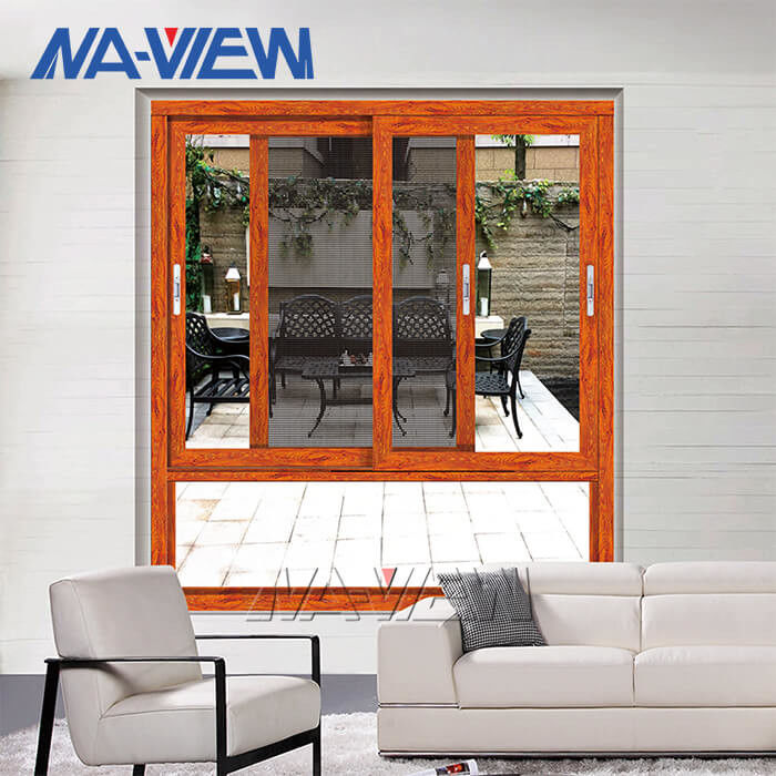 หน้าต่างกระจกบานเลื่อนกรอบอลูมิเนียม NAVIEW ของมณฑลกวางตุ้งพร้อมหน้าต่างบานเลื่อนมุ้งกันยุง ผู้ผลิต